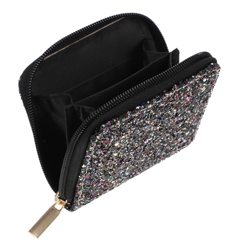 LRXIYODE Pailletten Kurze Geldbörse Damen Reißverschluss Kleiner Geldbeutel für Mädchen Münzaufbewahrungstasche von LRXIYODE