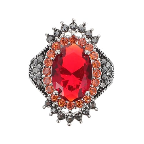 LRXIYODE 1Stück Retro Offener Ring mit Großem Edelstein Modischer Verstellbarer Fingerring für Frauen Perfektes Valentinstagsgeschenk von LRXIYODE
