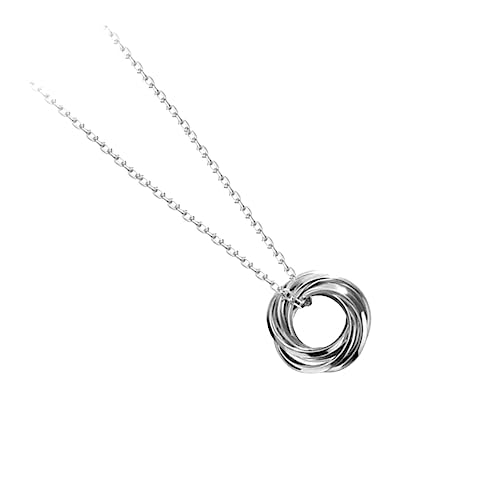 LRXIYODE 1Stück Silber Halskette für Damen Geometrische Ring Anhänger Eleganter Modeschmuck für Valentinstag Hochzeitstag Muttertag Einfache Stilvolle Halskette für Frauen von LRXIYODE