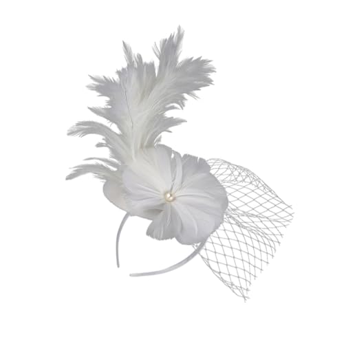 LRXIYODE 1stück Mini-haarschmuck Für Hochzeiten Eleganter Federn Und Schleier Fascinator Hut Für Braut Cocktail-events Und Partys Stilvolles Accessoire Für Besondere Anlässe von LRXIYODE