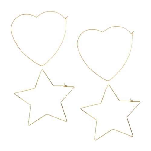 LRXIYODE 2 Paare Damen Creolen Ohrringe Herz und Sternform für DIY Schmuckherstellung Langlebige Kupferohrringe für Festivals und Besondere Anlässe LRXIYODE 2 Paare Damen Creolen Ohrringe Herz und Sternform für DIY Schmuckherstellung Langlebige Kupferohrringe für Festivals und Besondere Anlässe von LRXIYODE