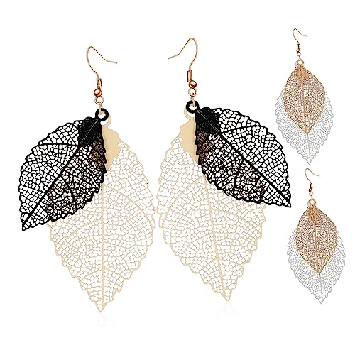 LRXIYODE 2 Paare Damen Ohrringe Doppel Baumelnde Ohrhänger Leicht Elegant Quasten Ohrschmuck für Frauen und Mädchen von LRXIYODE