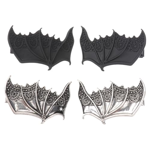 LRXIYODE 2 Paare Halloween Haarklammern Fledermausflügel Gothic Haarnadeln Punk Style Cosplay Zubehör für Damen Mädchen Karneval Kostümparty von LRXIYODE