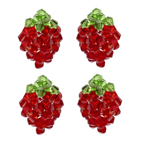 LRXIYODE 2 Paare Kreative Erdbeer Ohrstecker Ohrringe Schimmerndes Design Modischer Ohrschmuck für Mädchen und Frauen Leichte Hautfreundliche Ohrringe für Alltag und Party von LRXIYODE