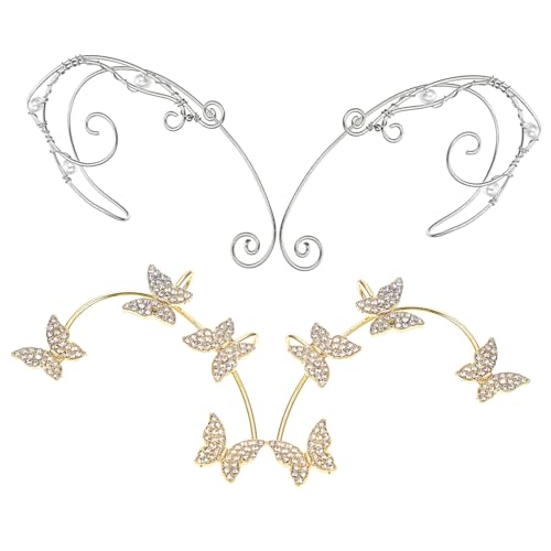 LRXIYODE 2 Paare No piercing Ohrclips Schmetterling Elfen Ohrklemmen Damen Leicht Tragbar Strass Verziert Modischer Schmuck für Teens und Frauen LRXIYODE 2 Paare No piercing Ohrclips Schmetterling Elfen Ohrklemmen Damen Leicht Tragbar Strass Verziert Modischer Schmuck für Teens und Frauen von LRXIYODE