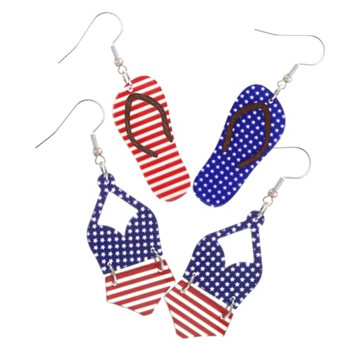 LRXIYODE 2 Paare Patriotische Ohrringe Damen Leicht Hängend Of July Party Schmuck Stern Streifen Design für Unabhängigkeitstag Feierlichkeiten Memorial Day LRXIYODE 2 Paare Patriotische Ohrringe Damen Leicht Hängend Of July Party Schmuck Stern Streifen Design für Unabhängigkeitstag Feierlichkeiten Memorial Day von LRXIYODE