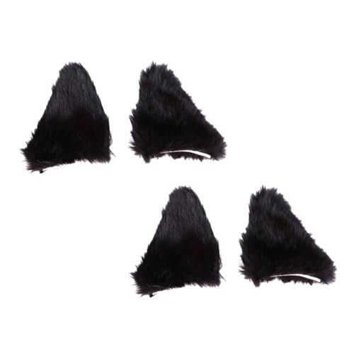 LRXIYODE 2 Paare Plüsch Katzenohren Haarspangen Weiche Cosplay Clips Niedliche Party Accessoires für Halloween Geburtstag und Festlichkeiten Langlebiges Material Modisches Design von LRXIYODE