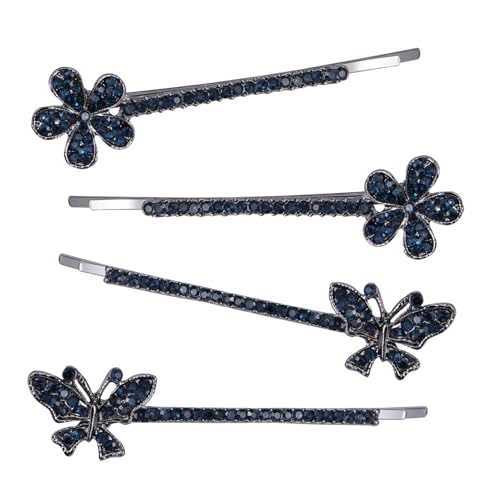 LRXIYODE 2 Paare Retro Haarklammern mit Strassbesatz Haarnadeln für Damen Haarschmuck Clips Einfach zu Tragen Stilvolle Seitenpony Dekoration von LRXIYODE