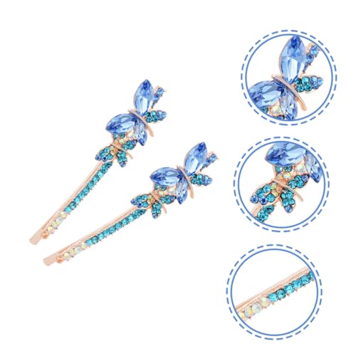 LRXIYODE 2 Paare Rhinestone Haarklammern Schmetterling Strass Haarspangen Damen Mädchen Haarschmuck Elegant für Party Festliche Anlässe von LRXIYODE