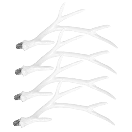LRXIYODE 2 Paare Simulierte Weihnachts DIY Kopfschmuck Flauschiges Rentiergeweih Haaraccessoire Festliche Bastelmaterialien für Weihnachtsdeko und Party von LRXIYODE