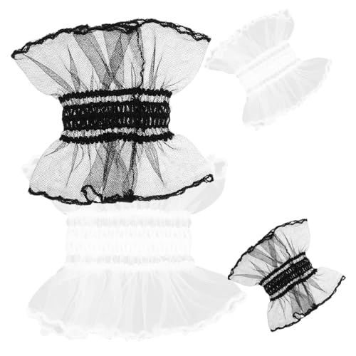 LRXIYODE 2paare Damen Handgelenk Manschetten Elegante Spitzenärmel Für Mädchen Modeaccessoires Für Hochzeiten Partys Lolita-outfits von LRXIYODE