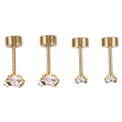 LRXIYODE 2 Paare Zircon Ohrstecker Damen Ohrschmuck Strass Steine Modisch Elegant für Frauen Mädchen Alltag und Party von LRXIYODE