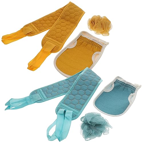 LRXIYODE 2 Sätze Badehandschuhe Peeling Handtuch Körperreinigung Peeling Duschhandschuh Set Teilig für Sanfte Hautpflege und Gründliche Reinigung Hautfreundlich Langlebig für Dusche und von LRXIYODE