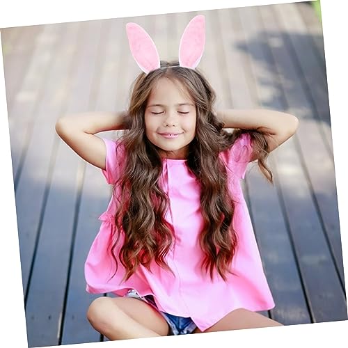 LRXIYODE 2 Sätze Hasenohren Haarbänder mit Flauschigem Leichtes Kaninchen Cosplay Zubehör für Kostümparty Verstellbar und Bequem Schwarzes und Rosa Design für Erwachsene von LRXIYODE