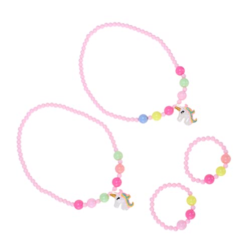 LRXIYODE 2 Satz Schmuckset Teilig Einhorn Armbänder und Halskette für Mädchen Cartoon Anhänger Freundschaftsarmband Party Reise Strand von LRXIYODE