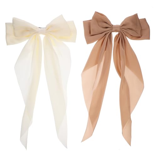 LRXIYODE 2 Stck Große Schleifen haarspangen Damen Metall Stoff Haarklammern Leicht Rutschfest für Party Geburtstag Alltag Modische Haarschmuck Accessoires von LRXIYODE
