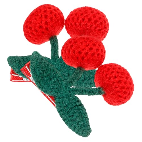 LRXIYODE 2 Stck Kleine Haarklammern Häkelkirschen Haarclips Handgefertigt Sicher und Bequem für Mädchen Haarschmuck Party Geburtstag von LRXIYODE