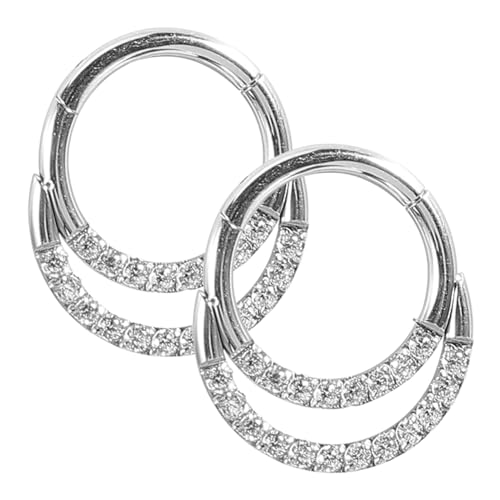 LRXIYODE 2 Stck Nasenringe aus Edelstahl mit Weißen Zirkonia Dezente Nasenpiercing Stecker für Damen Hautfreundlicher Körperschmuck für Besondere Anlässe und Alltag von LRXIYODE