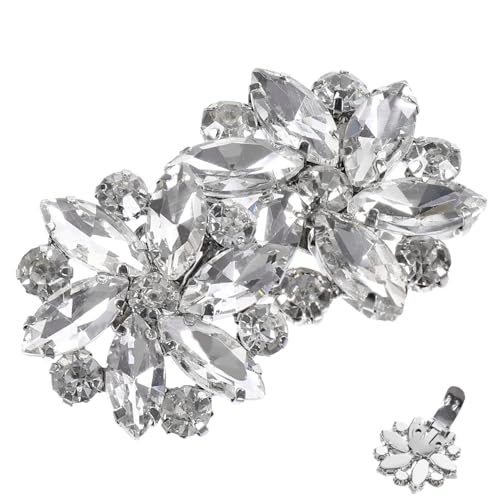 LRXIYODE 2 Stck Schuhclips mit Kristallblumen Dekorative Hochzeitsschuh Broschen Funkelnde Schuhanhänger Abnehmbare Schuhschmuck Buckles für Damen Leicht und Langlebig für Festliche von LRXIYODE