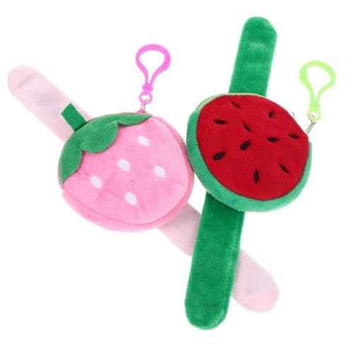 LRXIYODE 2 Stck Slap Armbänder mit Erdbeer und Wassermelonen Design Weiche Bequeme Schlagarmbänder Einfach Anzuziehen Tolles für Mädchen und Jungen bei Party und Spiel von LRXIYODE