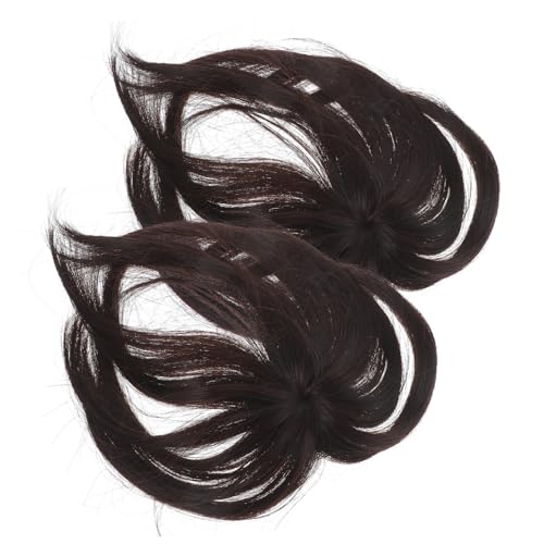 LRXIYODE 2 Stck Wiglet Haarteil für Damen Teilig Echthaar Dunkelbraun Dünner Werdendes Haar Kaschierend Sicherer Clip Weich und Bequem Einfach zu Tragen und von LRXIYODE