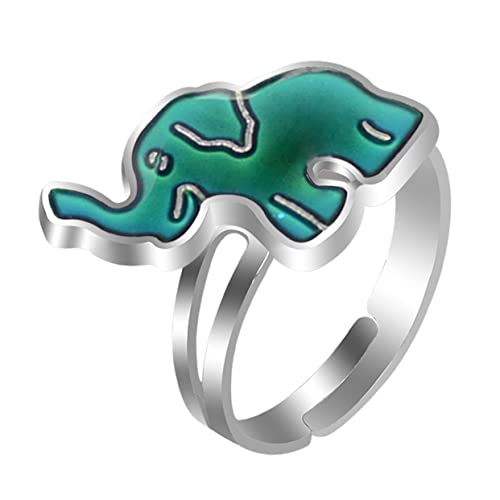 LRXIYODE 2 Stck. Stylischer Verstellbarer Finger Ring Thermochromischem Material Niedlicher für Kreatives Schmuckstück für Besondere Anlässe und Alltag von LRXIYODE