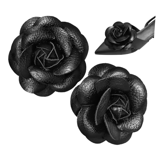 LRXIYODE 2 Stk. Blüten Schuhclips aus Satin Stoff Abnehmbare Schuhschmuck Clips für Damen Schuhdekoration mit Clip Geeignet für High Heels Sandalen Stiefel Vielseitige Schuhverzierung von LRXIYODE