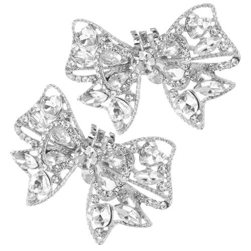 LRXIYODE 2 Stück Abnehmbare Strass Schuhclips mit Schleife für Damen Brautschuhe Strass Schuhschnallen Dekorative Schuhdekorationen für High Heels Party Hochzeit von LRXIYODE