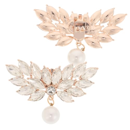 LRXIYODE 2 Stück Abnehmbare Strass Schuhclips mit und Perlenverzierung Schuhschnallen aus Langlebiger Zinklegierung Stilvolle High Heel Accessoires für Damen und Brautschuhe von LRXIYODE