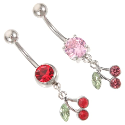 LRXIYODE 2 Stück Bauchnabelpiercing Ringe mit Design Funkelnde Bauchnabelringe für Damen für Sommer Look für Besondere Anlässe von LRXIYODE