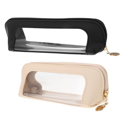 LRXIYODE 2 Stück Beutel Mit Büro Für Pinsel Zuhause Auto Make Up – Aufbewahrungstasche Reise Wasserdicht Geldbörse Kulturbeutel Kosmetik Organizer Transparent Reißverschluss von LRXIYODE