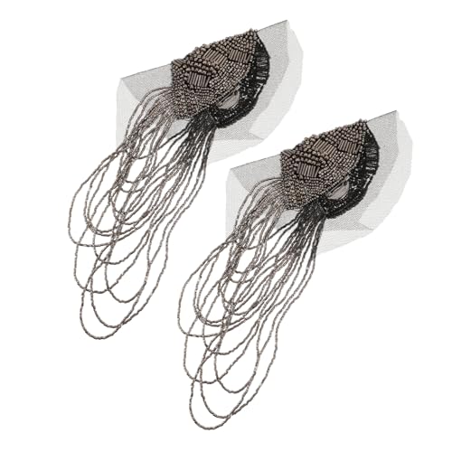 LRXIYODE 2stücke Schulterklappen Mit Perlenquasten Und Fransen Boho-stil Kragenabzeichenbroschen Epauletten Für Jacken-dekoration Accessoires Für Formelle Anzüge Unisex Für Männer Und von LRXIYODE