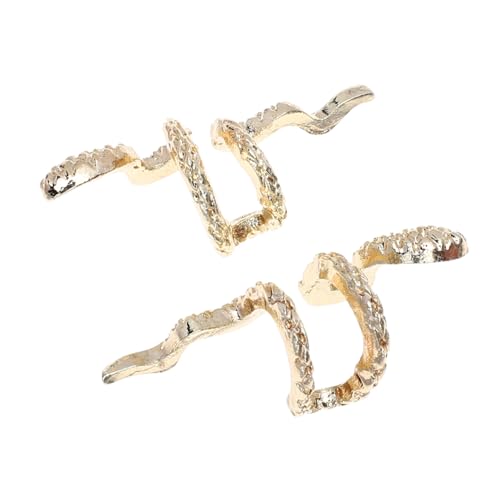 LRXIYODE 2 Stück Boho Schlangenform Ohrclips Vergoldet Kreative Damen Ohrschmuck Ohrlöcher Hautfreundlich von LRXIYODE