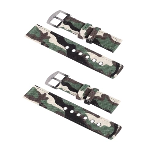LRXIYODE 2 Stück Camouflage Canvas Uhrenarmband Teiliges Nylon und Strapazierfähig Komfortabel Sportliches Design Passend für Casual und Sportuhren Modisches für Freunde und Familie von LRXIYODE