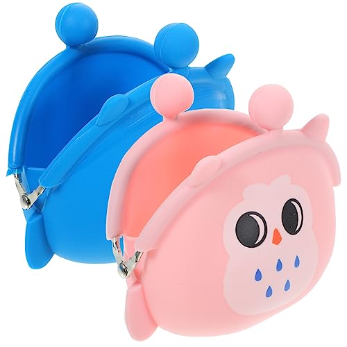 LRXIYODE 2 Stück Cartoon Münzgeldbörse Weichem Silikon Kleine Süße Geldbörse für Junge Mädchen und Damen Leicht Kompakt für Karten Kleingeld Ohrhörer für Schule und Reisen von LRXIYODE