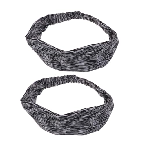 LRXIYODE 2 Stück Elastisches Haarbänder mit Knöpfen Atmungsaktive Stirnbänder für Sport Yoga Fitness Dehnbar Weich Haarschonend Schwarz Vielseitiges Haar Accessoire für Damen und Herren von LRXIYODE