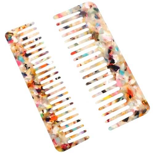 LRXIYODE 2 Stück Eleganter Haarkamm Marmor design Kleine Stylingkämme für Damen und Herren Schonende Entwirrung Glatte Oberfläche Robustes Material für Zuhause und Unterwegs von LRXIYODE