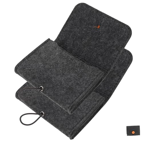 LRXIYODE 2 Stück Essentielle Öl Aufbewahrungstasche Teilig Filz Organizer für Aromatherapie Flaschen Kompakt Schützend Tragbar für Zuhause Büro Reise und Alltag Dunkelgrau von LRXIYODE