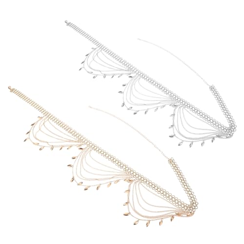 LRXIYODE 2 Stück Ethnischer Taillengürtel Damen Metall Kettengürtel Verstellbar Mehrlagig Körper Schmuck Bauchkette für Kleider Jeans Modische Hüftkette Sommeraccessoire von LRXIYODE