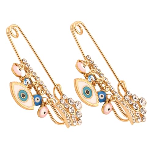 LRXIYODE 2stücke Aufmerksame Blick Brosche Für Damen Türkise Augen Anstecknadel Aus Legierung Dekorative Anstecknadel Für Pullover Schals Und Mäntel Glamouröses Schmuck Accessoire von LRXIYODE