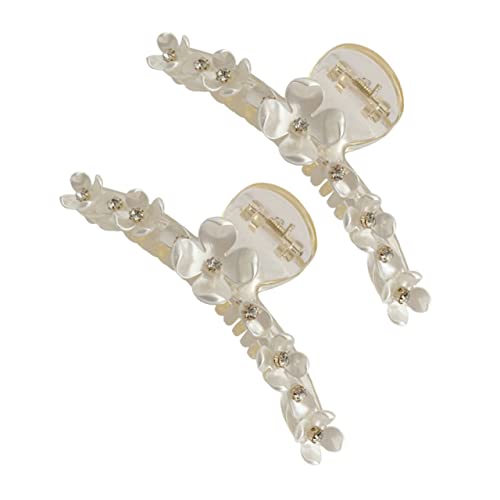 LRXIYODE 2 Stück Große Haarklammer mit Strass Blumenmotiv Starker für Dickes und Langes Haar Schmerzfrei und Komfortabel Teiliges Modischer Haarkrallenclips für Frauen und Mädchen von LRXIYODE