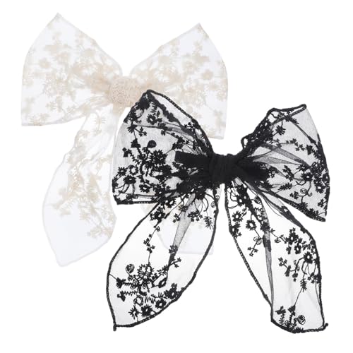 LRXIYODE 2 Stück Große Haarschleifen Damen Vintage Spitzen Schleifen Haarspangen Langlebige Metallclips Haarschmuck für Alltag Party Hochzeit Teiliges in Schwarz LRXIYODE 2 Stück Große Haarschleifen Damen Vintage Spitzen Schleifen Haarspangen Langlebige Metallclips Haarschmuck für Alltag Party Hochzeit Teiliges in Schwarz von LRXIYODE