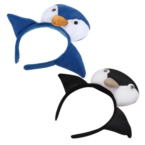 LRXIYODE 2 Stück Haarband Meeres tier Stirnband Pinguin Design Weiches Hautfreundliches Material Realistisches Meerestiere motiv für Party Kostüm Jungen Mädchen von LRXIYODE