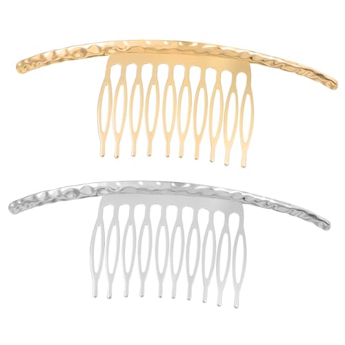LRXIYODE 2 Stück Haarkamm Haarspangen für Mädchen Modischer Haarschmuck für Verschiedene Frisuren und Anlässe Gold und Silber von LRXIYODE