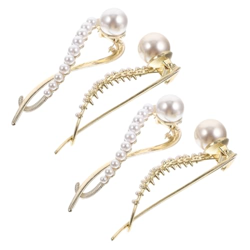 LRXIYODE 2 Stück Haarklammern Vintage Perlendekor Leichte und Praktische Haarspangen für Mädchen und Damen Stabile Haarnadeln zur Fixierung und Stilvollen Haarverschönerung von LRXIYODE