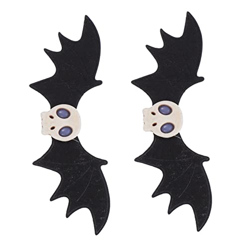 LRXIYODE 2 Stück Halloween Haarschmuck Schädel Fledermaus Haarspangen für Damen Mädchen Festival Party Karneval Kostüm Zubehör Langlebig Sanft zum Haar von LRXIYODE
