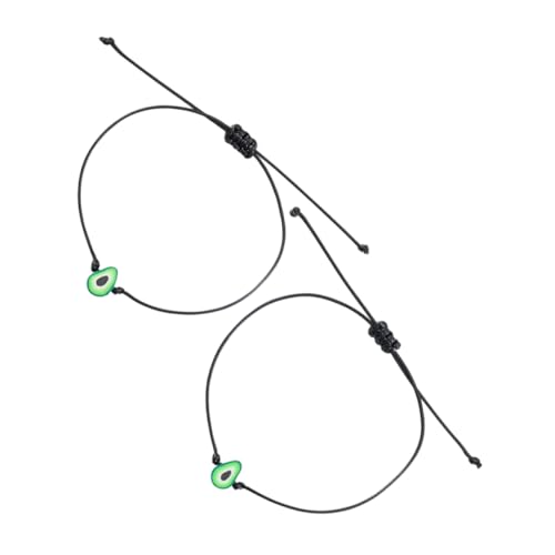 LRXIYODE 2 Stück Handgefertigte Avocado Freundschaftsarmbänder Verstellbare Geflochtene Schmuckarmbänder für Damen Leicht Hautfreundlich Geschenk für Freundinnen Muttertag Weihnachten von LRXIYODE