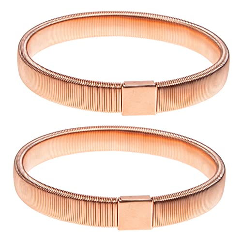 LRXIYODE 2 Stück Herren Arm Cuff Elastische Armbänder Ärmel Halter Praktische Shirt Sleeve Garters Roségold für Modebewusste und Kellner von LRXIYODE