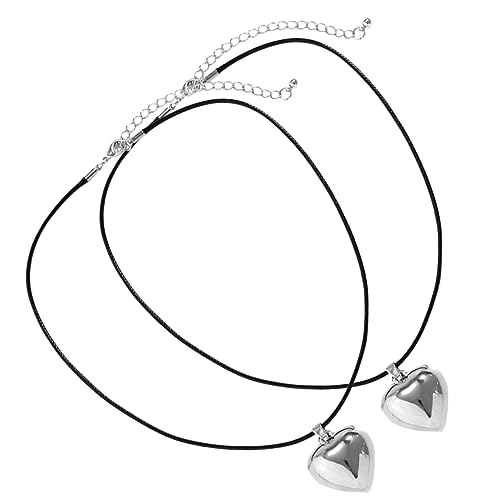 LRXIYODE 2 Stück Herzanhänger Halskette mit Wachsband Kette mit Schlichtem Zarte Kette für Damen Schlüsselbein Schmuck Vielseitige Geschenkidee von LRXIYODE