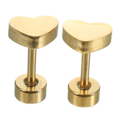 LRXIYODE 2 Stück Herzförmige Ohrstecker aus Schraubverschluss Leichte Damen Ohrringe Hautfreundlich Modisch für Mehrere Ohrlöcher Alltag und Besondere Anlässe von LRXIYODE